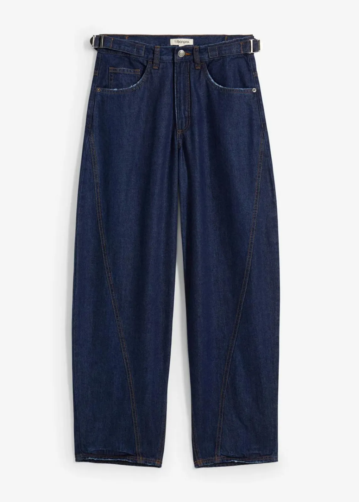 bonprix Jeans|Kurzgrößen^Balloon-Jeans, Mid Waist tiefblau denim ungewaschen