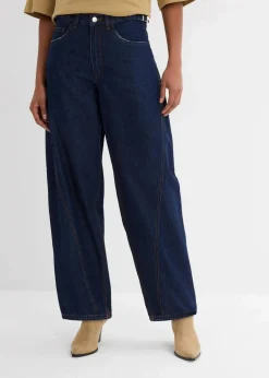bonprix Jeans|Kurzgrößen^Balloon-Jeans, Mid Waist tiefblau denim ungewaschen