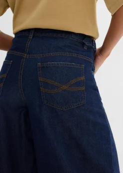 bonprix Jeans|Kurzgrößen^Balloon-Jeans, Mid Waist tiefblau denim ungewaschen