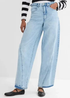bonprix Jeans|Kurzgrößen^Balloon-Jeans, Mid Waist eisblau denim used