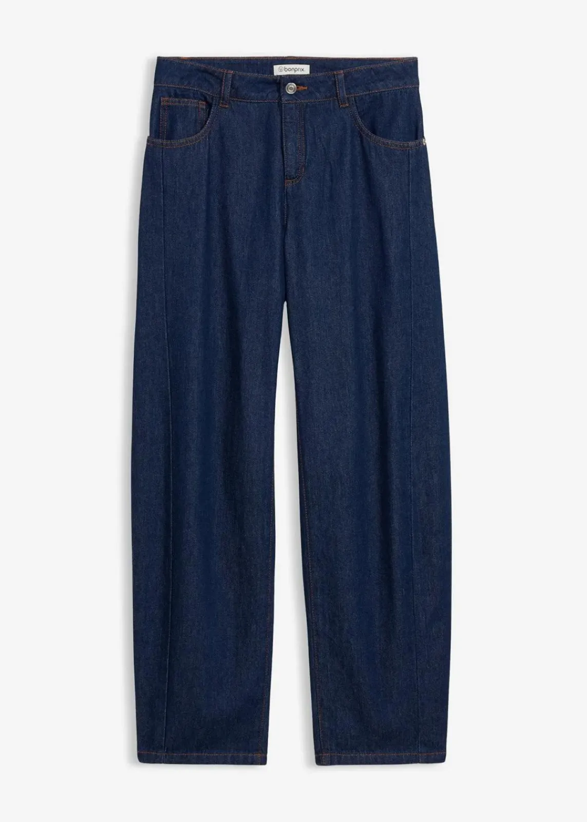 bonprix Kurzgrößen|Bekleidung·Shirts & Tops^Balloon-Jeans Mid Waist tiefblau denim ungewaschen
