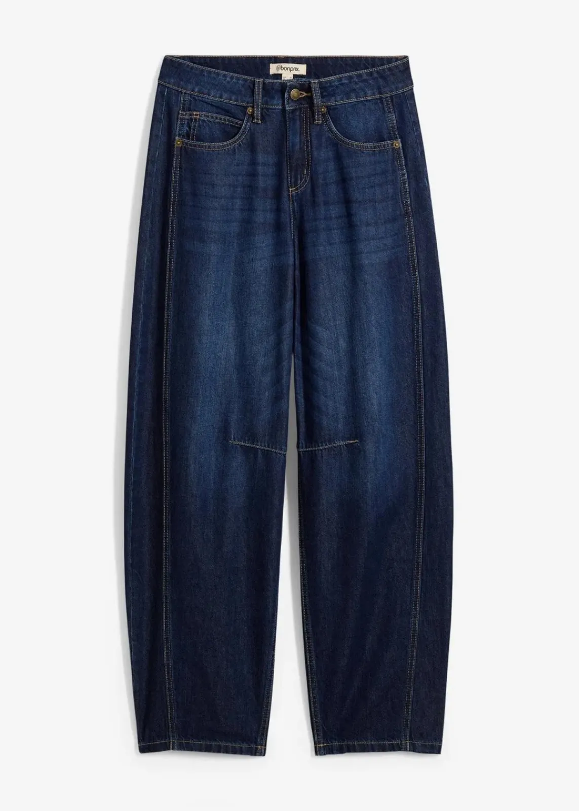 bonprix Jeans|Bekleidung·Shirts & Tops^Balloon-Jeans Mid Waist, Super Soft dunkelblau denim used