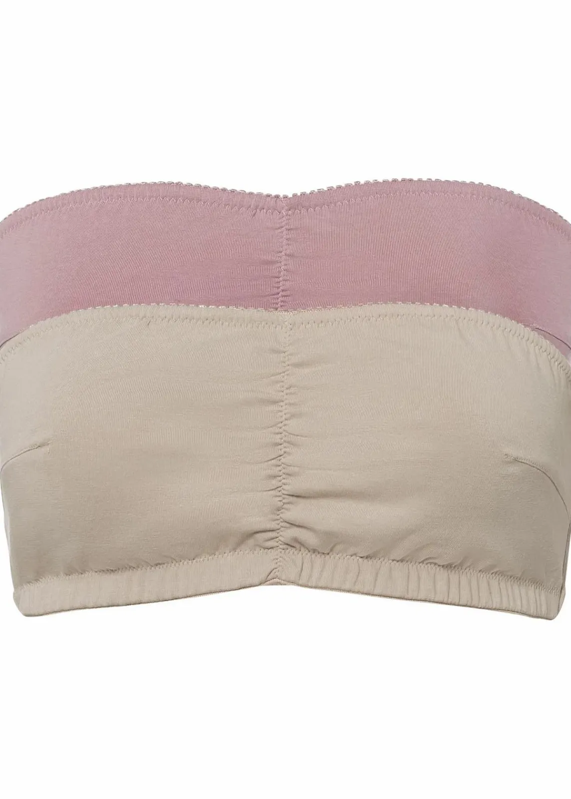 bonprix Wäsche·Basics|Wäsche·Baumwollunterwäsche^Bandeau BH (Cup A und B) mit Bio-Baumwolle (2er Pack) kreidebeige + rosenholz
