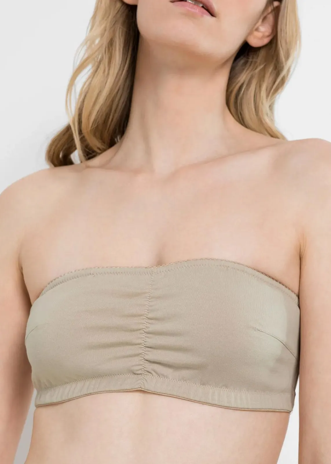 bonprix Wäsche·Basics|Wäsche·Baumwollunterwäsche^Bandeau BH (Cup A und B) mit Bio-Baumwolle (2er Pack) kreidebeige + rosenholz