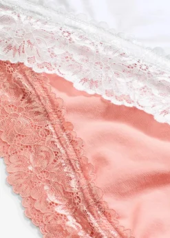 bonprix Wäsche·Basics|Wäsche·Baumwollunterwäsche^Bandeau-BH mit Bio-Baumwolle (2er Pack) weiß + antikrosa