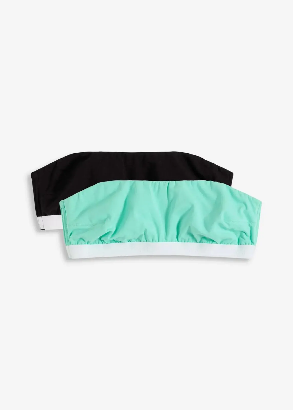 bonprix Nachhaltigere Materialien|Bhs^Bandeau-BH mit Bio-Baumwolle (2er Pack) mentholblau + schwarz