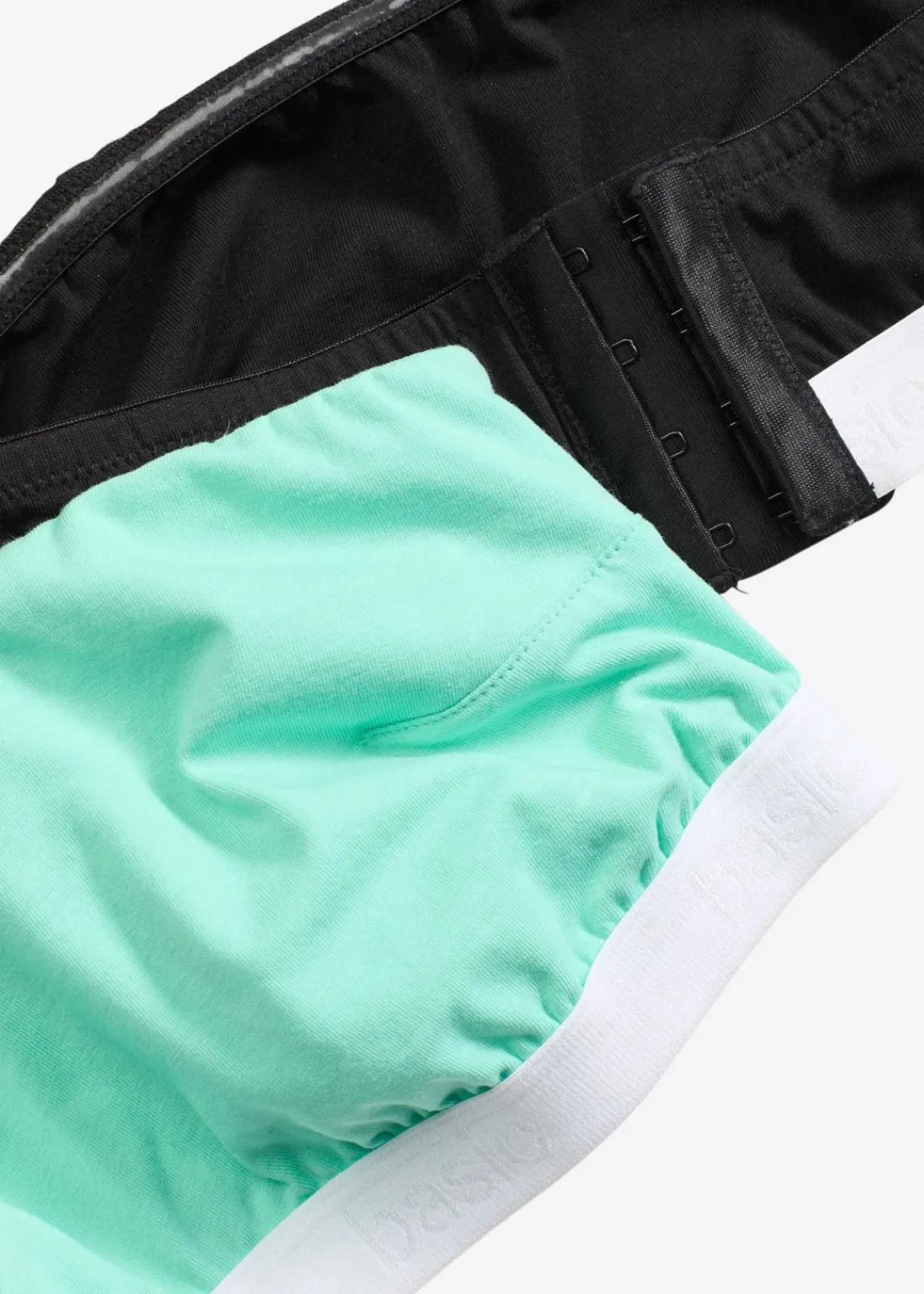 bonprix Nachhaltigere Materialien|Bhs^Bandeau-BH mit Bio-Baumwolle (2er Pack) mentholblau + schwarz