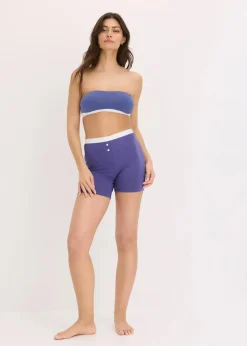 bonprix Wäsche·Baumwollunterwäsche|Nachhaltigere Materialien^Bandeau-BH mit Bio-Baumwolle (2er Pack) dunkelpazifik + weiß