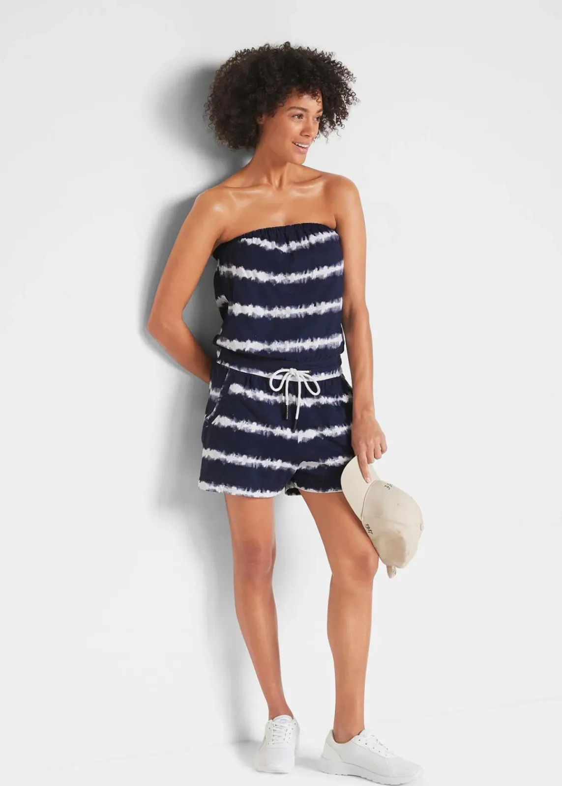 bonprix Strandmode|Jumpsuits^Bandeau-Jumpsuit aus reiner Bio-Baumwolle dunkelblau