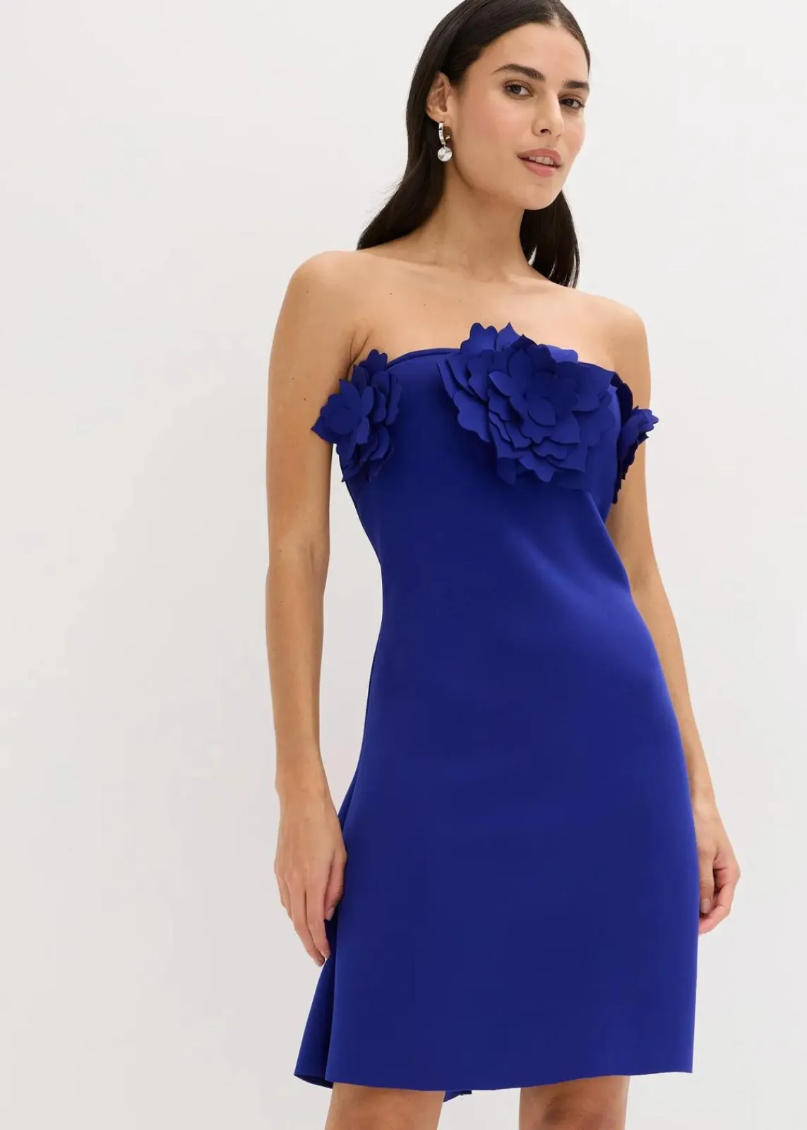 bonprix Festliche Mode|Kleider^Bandeau-Kleid aus fester Scuba-Qualität blau