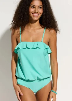 bonprix Nachhaltigere Materialien|Bademode·Tankinis^Bandeau-Tankini mit Multiway-Trägern (2-tlg.Set) aqua
