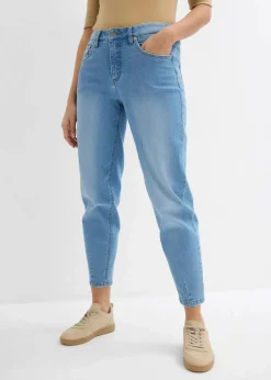 bonprix Bekleidung·Shirts & Tops|Jeans^Barrel-Jeans hellblau denim used