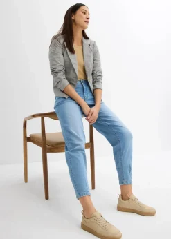 bonprix Bekleidung·Shirts & Tops|Jeans^Barrel-Jeans hellblau denim used