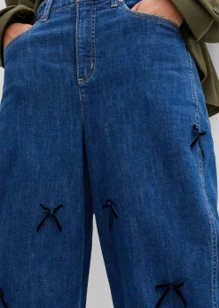 bonprix Bekleidung·Shirts & Tops|Jeans^Barrel-Jeans High Waist, Bequembund blau denim used