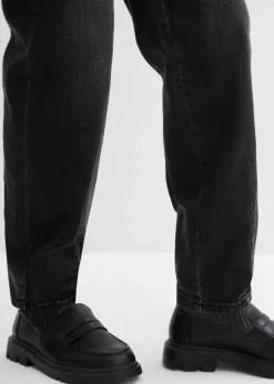 bonprix Bekleidung·Shirts & Tops|Jeans^Barrel-Jeans, High Waist, Bio-Baumwolle schwarz denim used