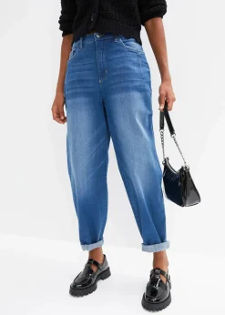 bonprix Jeans|Bekleidung·Shirts & Tops^Barrel-Jeans, High Waist, Bio-Baumwolle blau denim