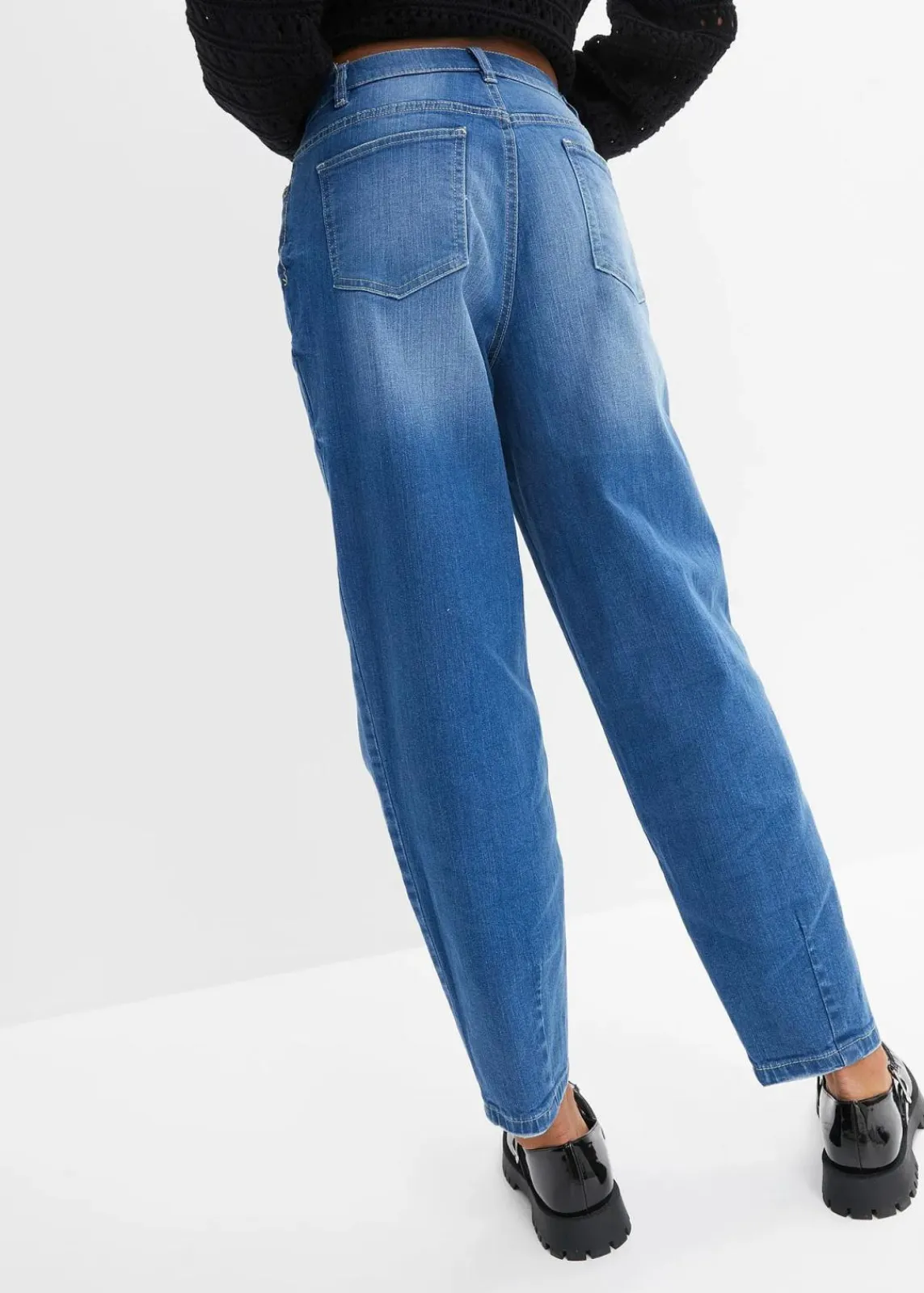 bonprix Jeans|Bekleidung·Shirts & Tops^Barrel-Jeans, High Waist, Bio-Baumwolle blau denim