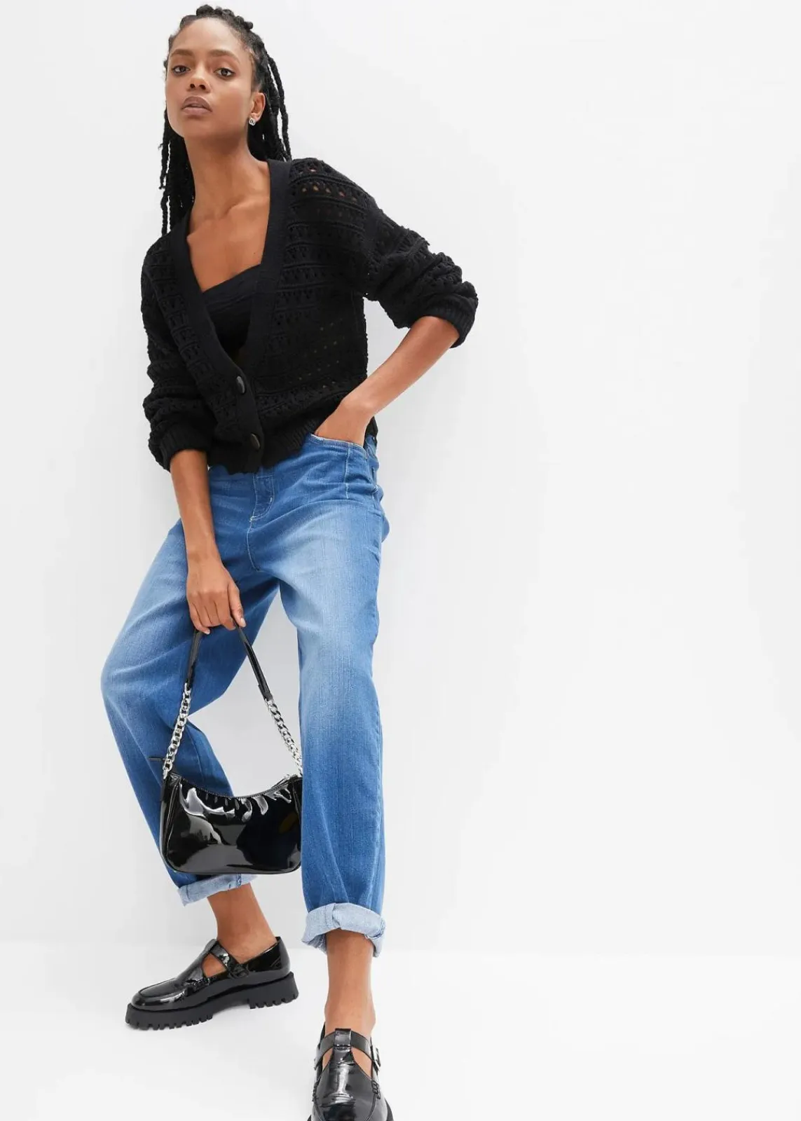 bonprix Jeans|Bekleidung·Shirts & Tops^Barrel-Jeans, High Waist, Bio-Baumwolle blau denim