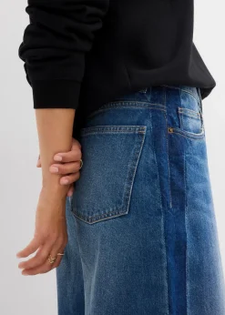 bonprix Bekleidung·Shirts & Tops|Jeans^Barrel-Jeans High Waist, cropped blau denim used