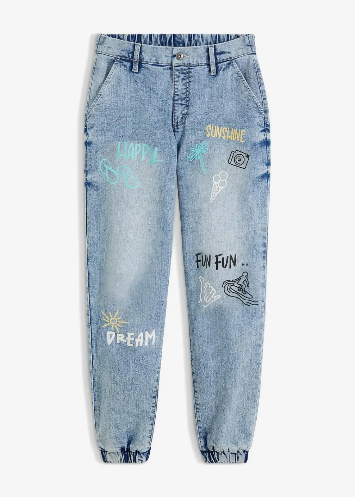 bonprix Jeans^Barrel-Jeans, Mid Waist, Bequembund eisblau denim