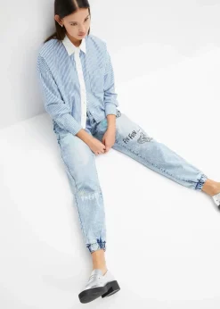 bonprix Jeans^Barrel-Jeans, Mid Waist, Bequembund eisblau denim