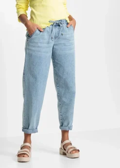 bonprix Bekleidung·Shirts & Tops|Jeans^Barrel-Jeans, Mid Waist, Bequembund hellblau denim washed