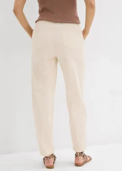 bonprix Jeans|Bekleidung·Shirts & Tops^Barrel-Jeans, Mid Waist, Bequembund naturbeige