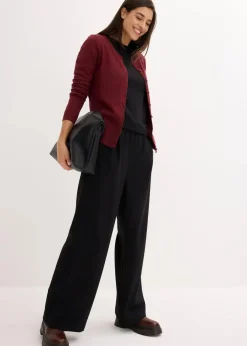 bonprix Bekleidung·Umstandsmode|Strickmode^Basic Feinstrickjacke mit recycelter Baumwolle beere