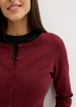 bonprix Bekleidung·Umstandsmode|Strickmode^Basic Feinstrickjacke mit recycelter Baumwolle beere