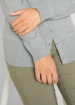 bonprix Pullover & Strickjacken|Basics^Basic Feinstrickjacke mit recycelter Baumwolle grau