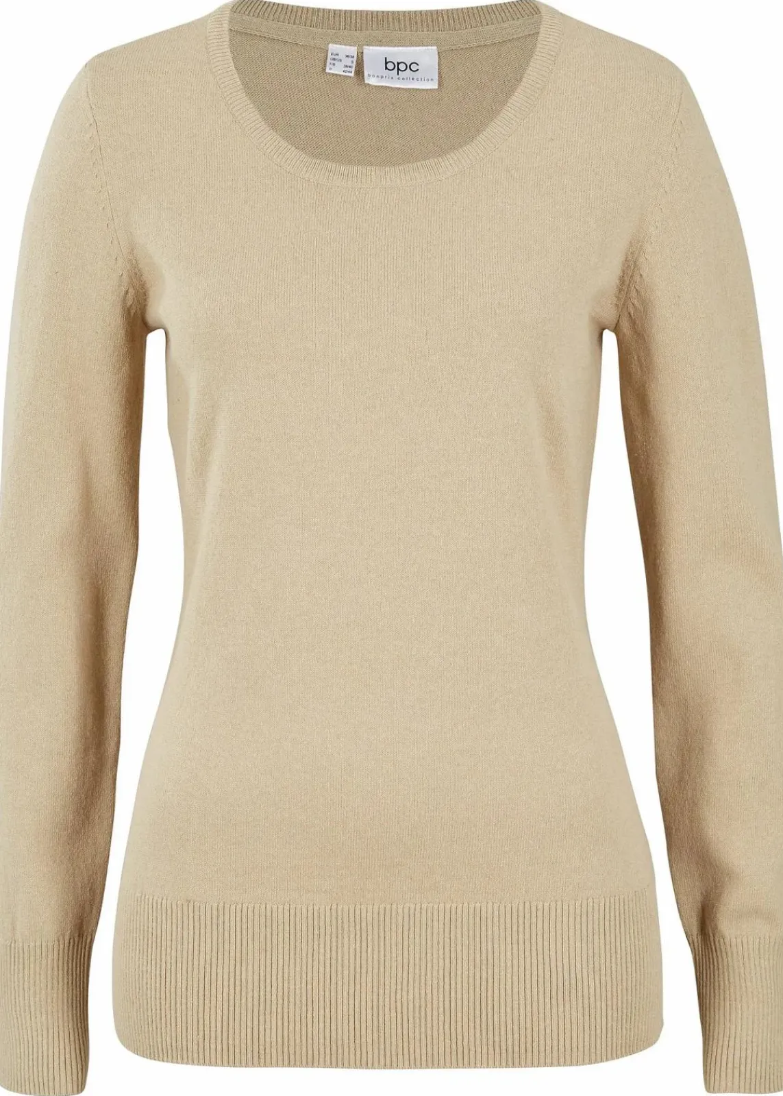 bonprix Strickmode|Pullover & Strickjacken^Basic Pullover mit recycelter Baumwolle beige