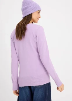 bonprix Strickmode|Pullover & Strickjacken^Basic Pullover mit recycelter Baumwolle flieder