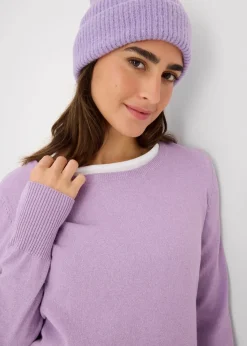 bonprix Strickmode|Pullover & Strickjacken^Basic Pullover mit recycelter Baumwolle flieder