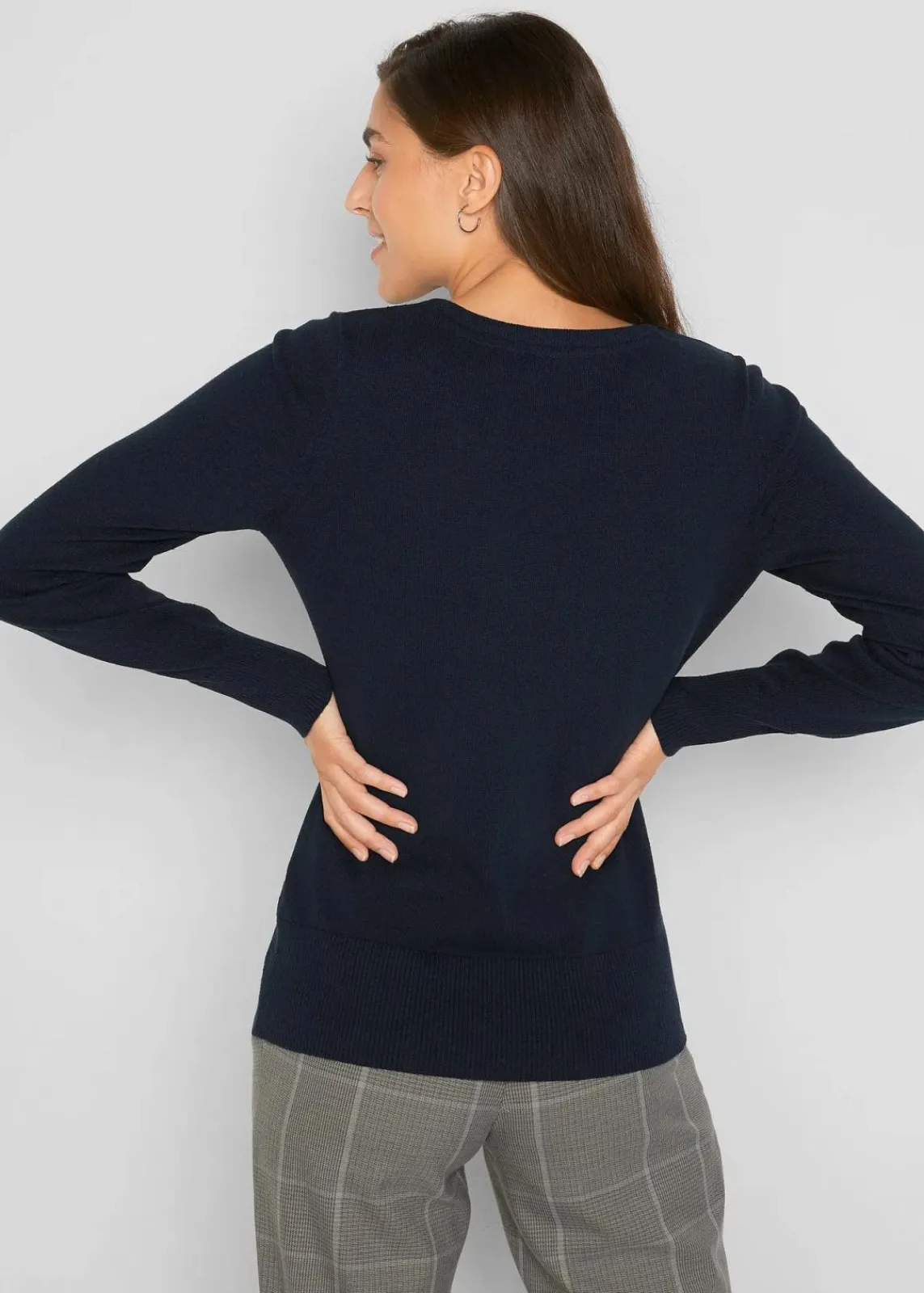 bonprix Strickmode|Pullover & Strickjacken^Basic Pullover mit recycelter Baumwolle dunkelblau