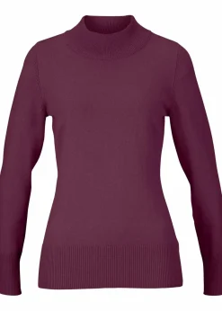 bonprix Bekleidung·Umstandsmode|Pullover & Strickjacken^Basic Pullover mit Stehkragen mit recycelter Baumwolle holunderbeere