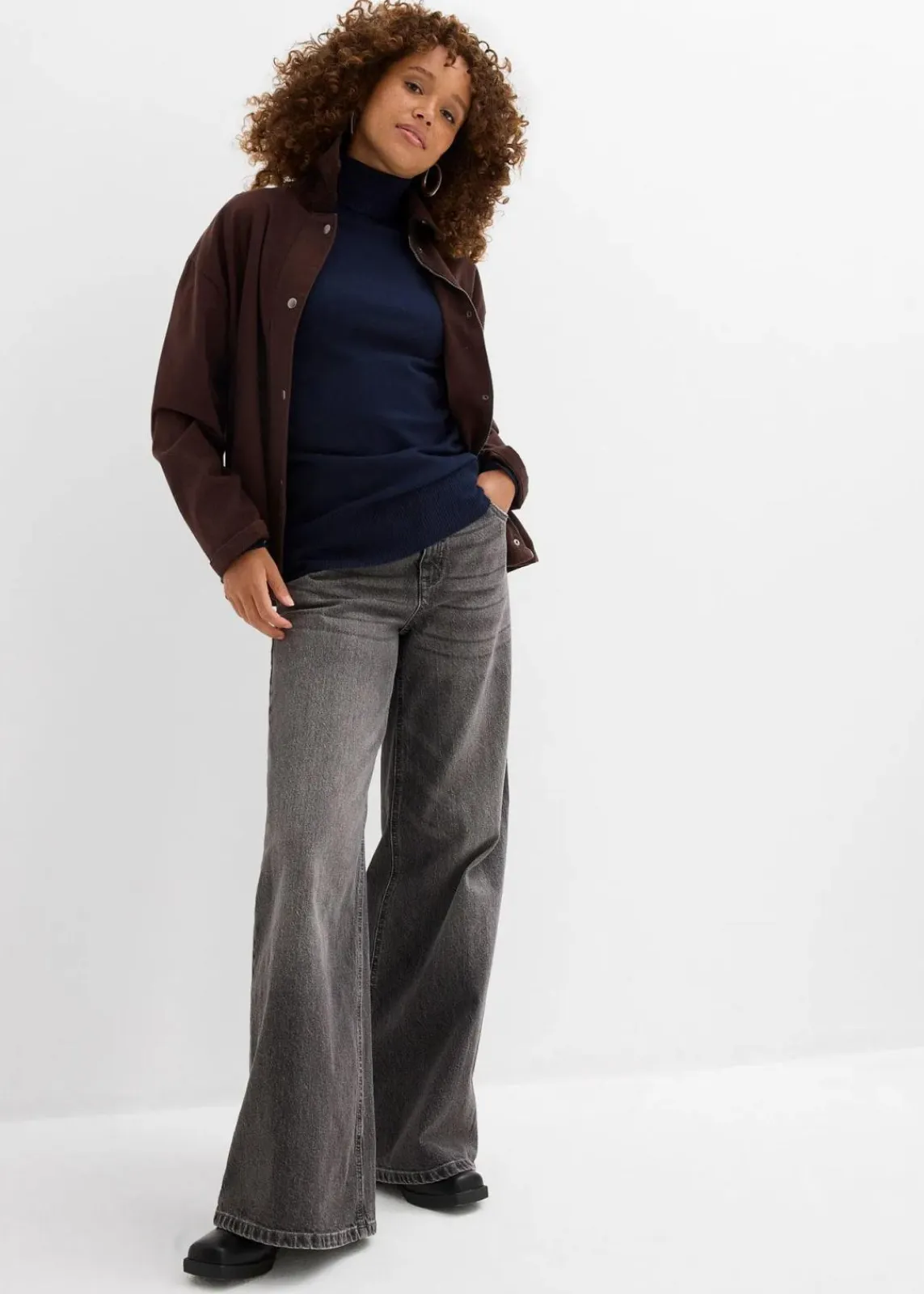 bonprix Pullover & Strickjacken|Basics^Basic Rollkragenpullover dunkelblau