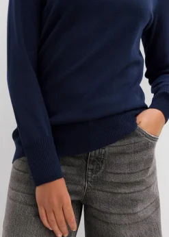 bonprix Pullover & Strickjacken|Basics^Basic Rollkragenpullover dunkelblau