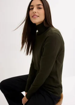 bonprix Pullover & Strickjacken|Basics^Basic Rollkragenpullover nachtoliv