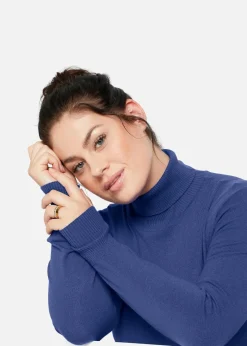 bonprix Pullover & Strickjacken|Basics^Basic Rollkragenpullover saphirblau