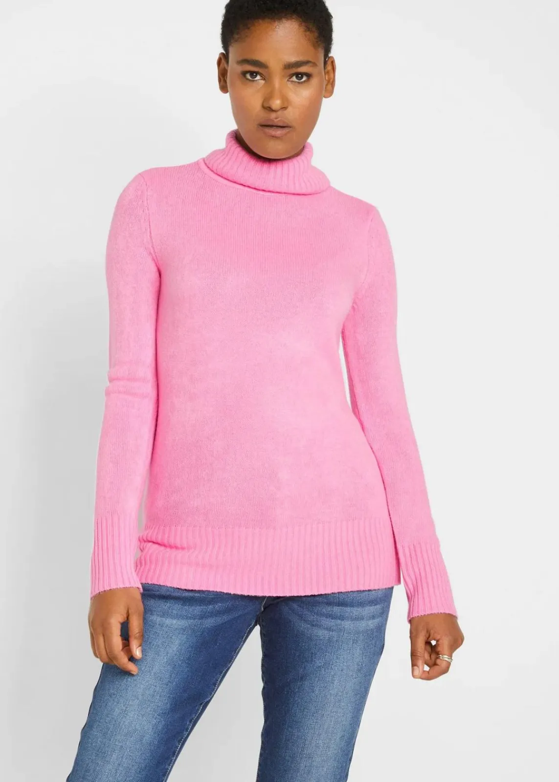 bonprix Strickmode|Pullover & Strickjacken^Basic Rollkragenpullover rosa