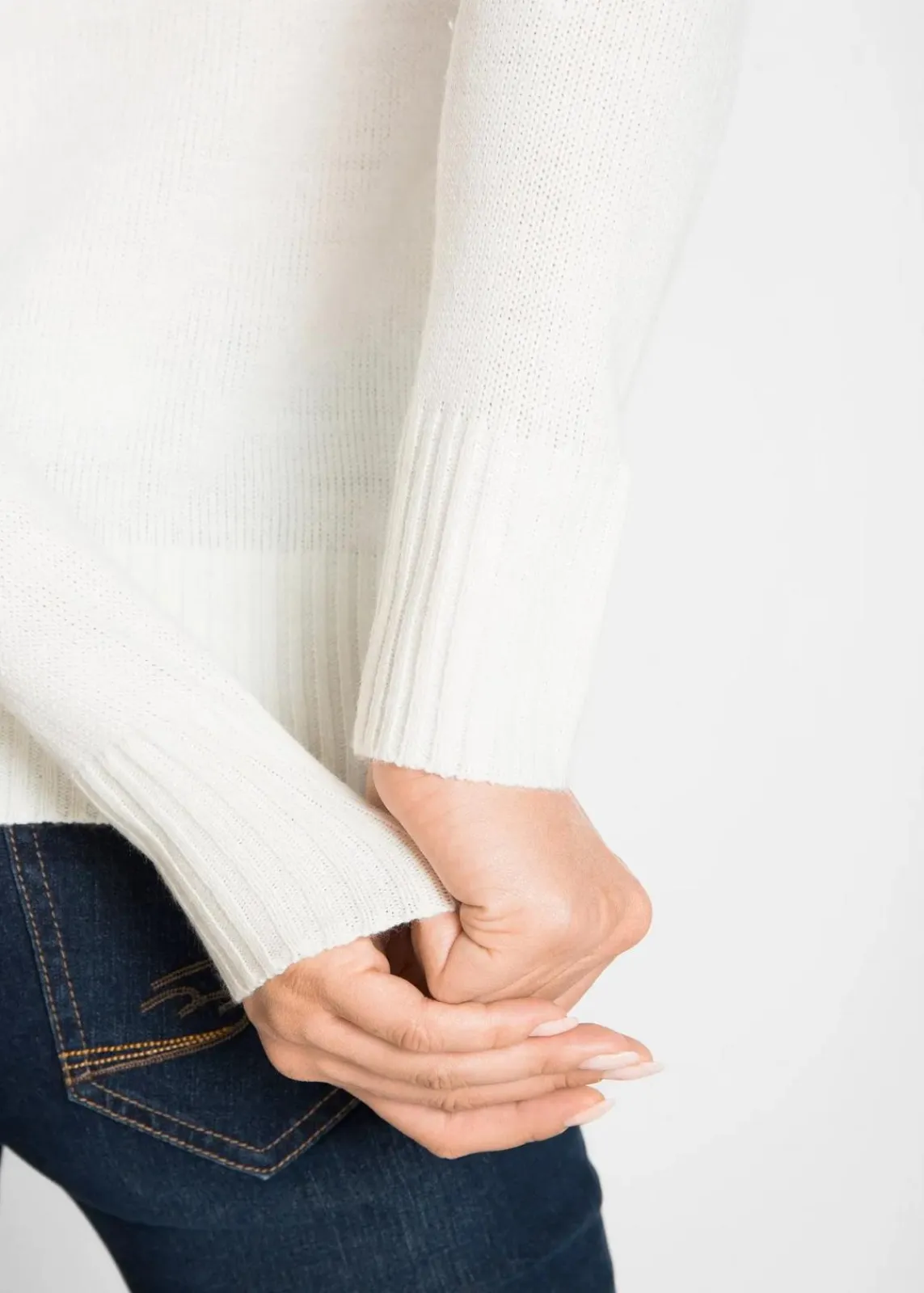 bonprix Strickmode|Pullover & Strickjacken^Basic Rollkragenpullover wollweiß