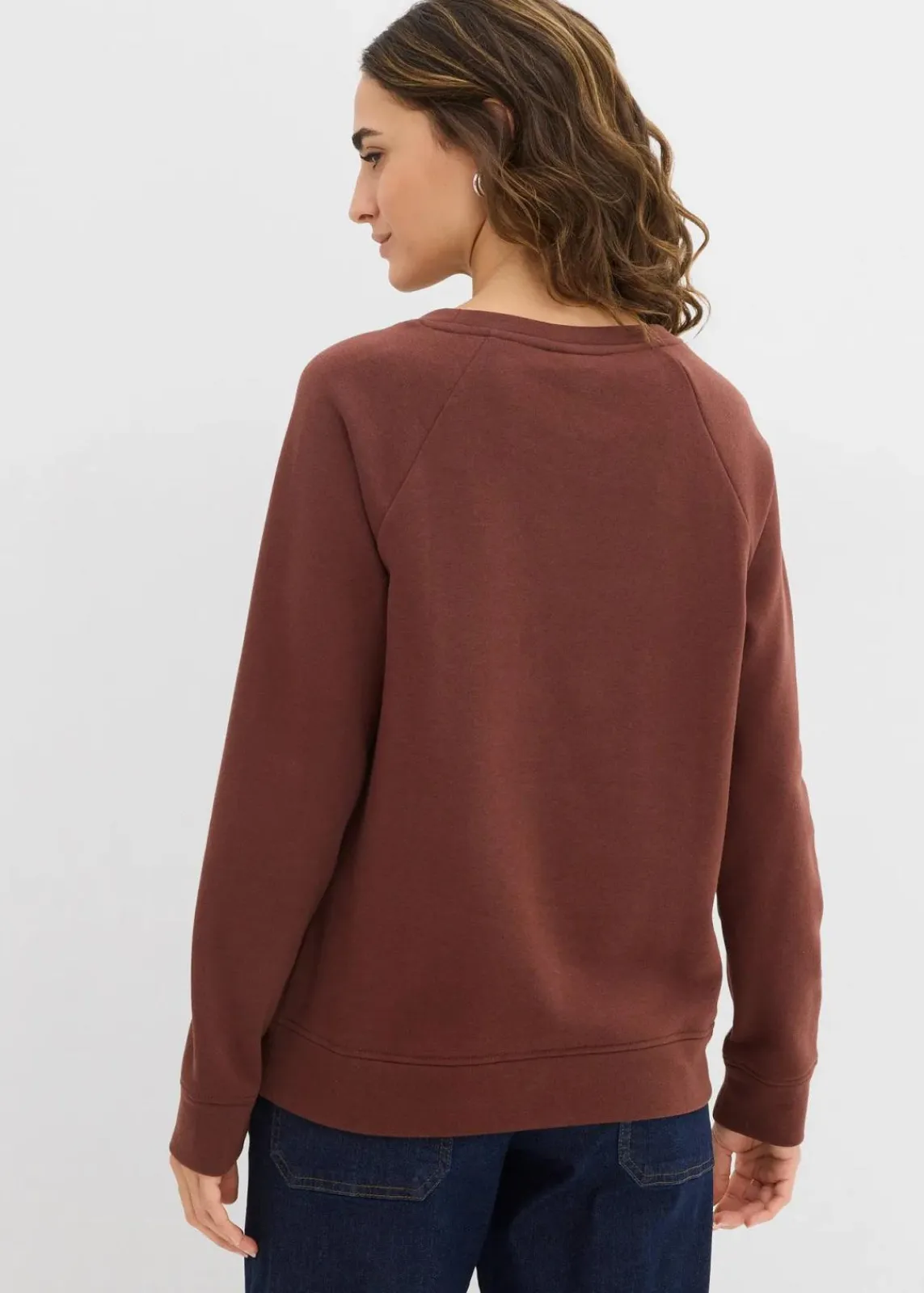 bonprix Sweat|Basics^Basic Sweatshirt kaffeebraun