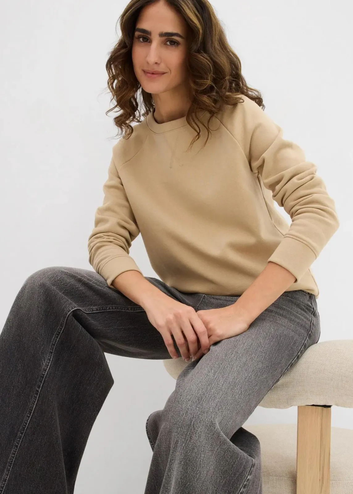 bonprix Sweat|Basics^Basic Sweatshirt hellkhaki