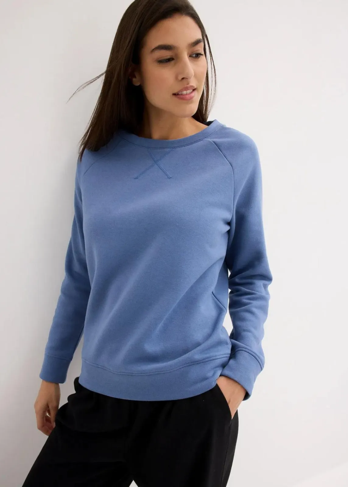 bonprix Sweat|Basics^Basic Sweatshirt jeansblau