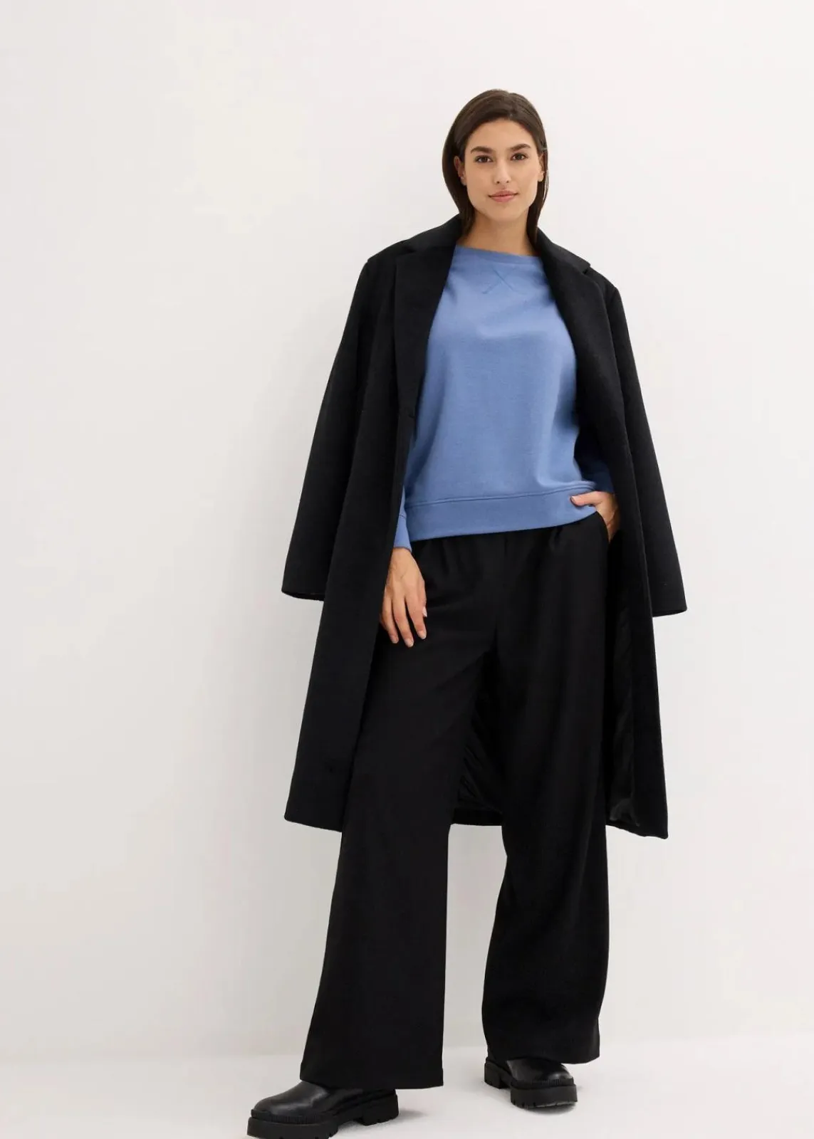 bonprix Sweat|Basics^Basic Sweatshirt jeansblau