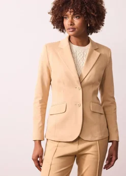 bonprix Bekleidung·Basics|Blazer^Baumwoll Jersey-Blazer cappuccino