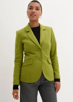 bonprix Blazer|Bekleidung·Basics^Baumwoll Jersey-Blazer moos