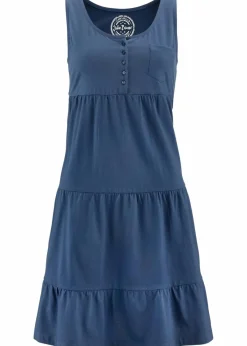 bonprix Bekleidung·Pullover & Strickjacken|Kleider^Baumwoll Jerseykleid, kurz indigo