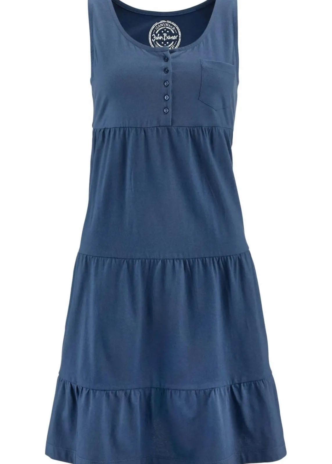 bonprix Bekleidung·Pullover & Strickjacken|Kleider^Baumwoll Jerseykleid, kurz indigo