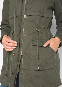 bonprix Bekleidung·Hosen|Jacken & Mäntel^Baumwoll Parka mit Jerseyfutter dunkeloliv